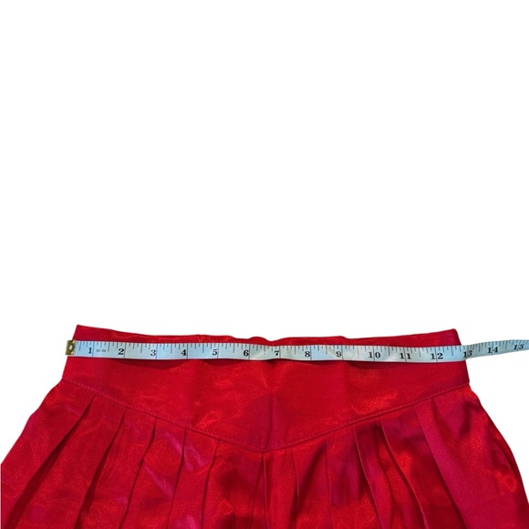 Vintage 80/90s Anna L Lipdtick Red Silky Pleated High Waist Tapered Pants Size M - Picture 12 of 16